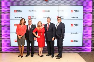 Washington, D.C. - October 16, 2017: Maria Elvira Salazar, Al Cardenas, Cynthia Hudson, Juan Carlos Lopez, and Dan Restrepo, at the “CNNE Screening hosted by Juan Carlos Lopez” event at the NCTA—the Internet & Television Association offices in Washington D.C. Monday October 16, 2017. CREDIT: Matt Roth shoot ID, 27400_001